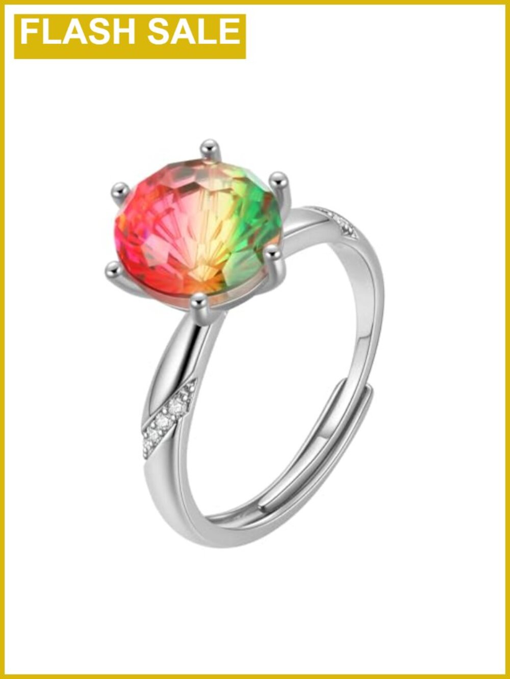 Silver Plated Watermelon CZ Pendant Necklace for Women